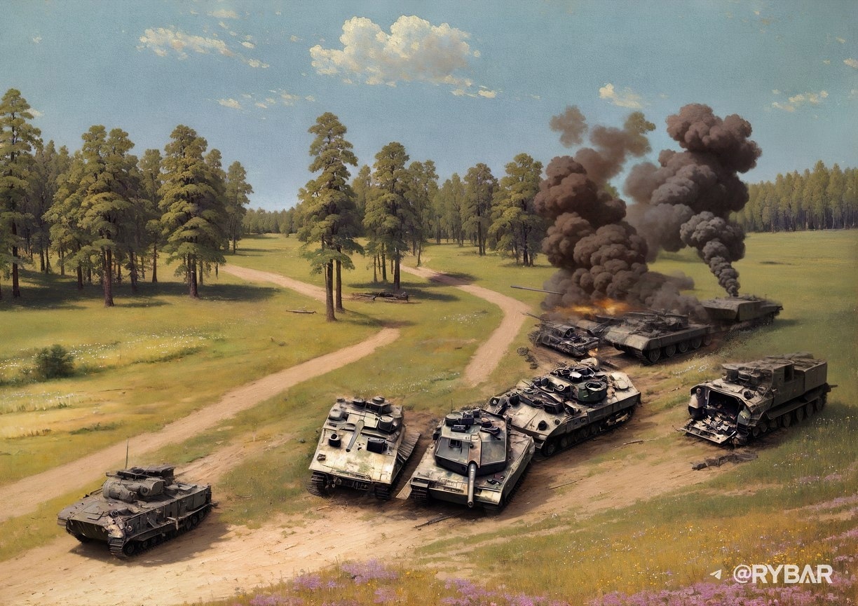 Русские воины затрофеили немецкие и американские танки.